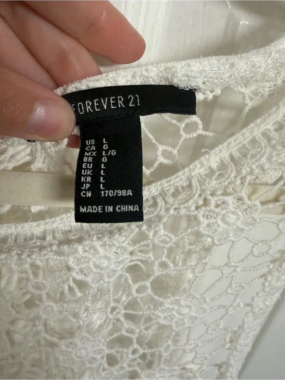 Forever 21 Cream Crochet Lace Tank